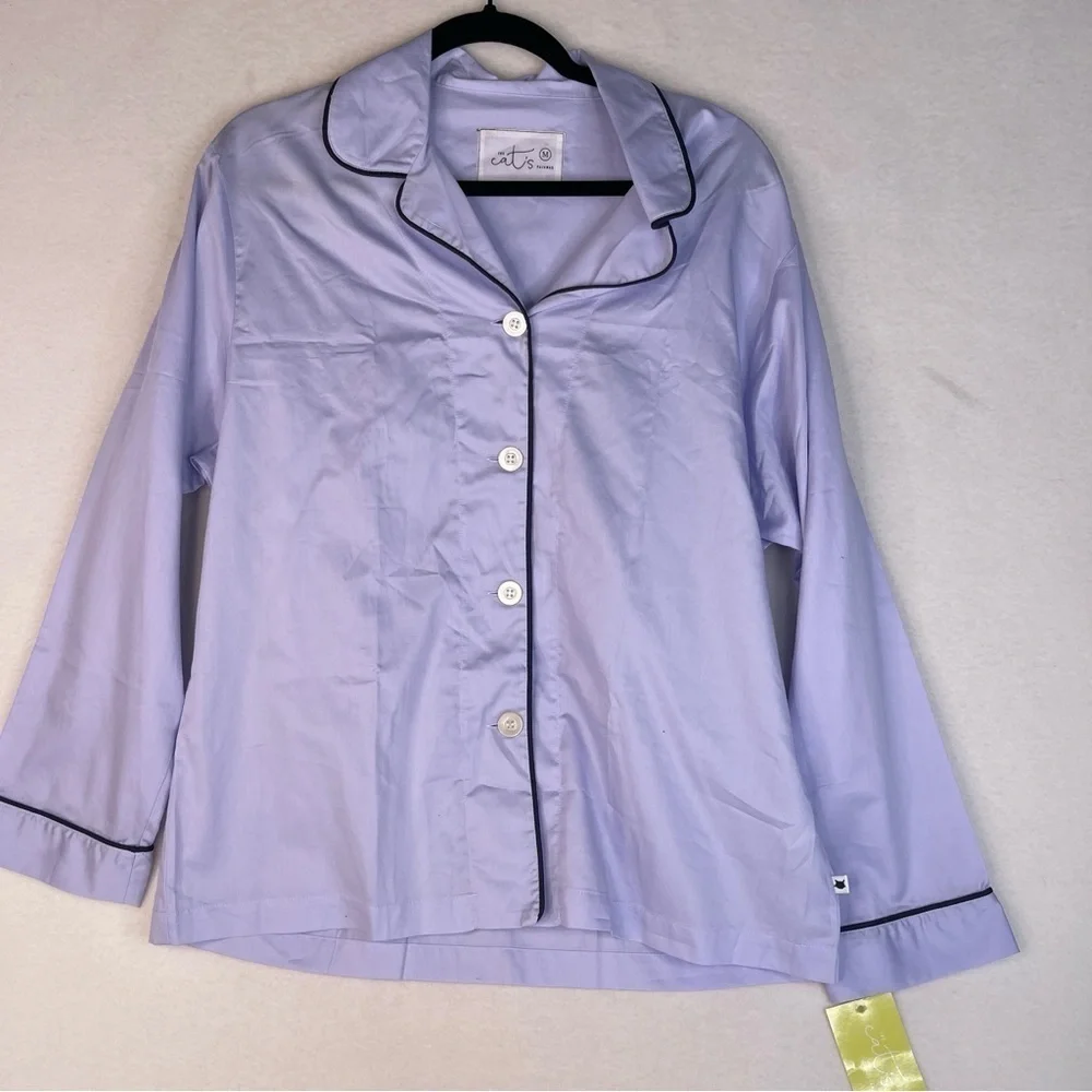 The Cat's Pajamas Pima Pajama Top Medium Periwinkle NWT